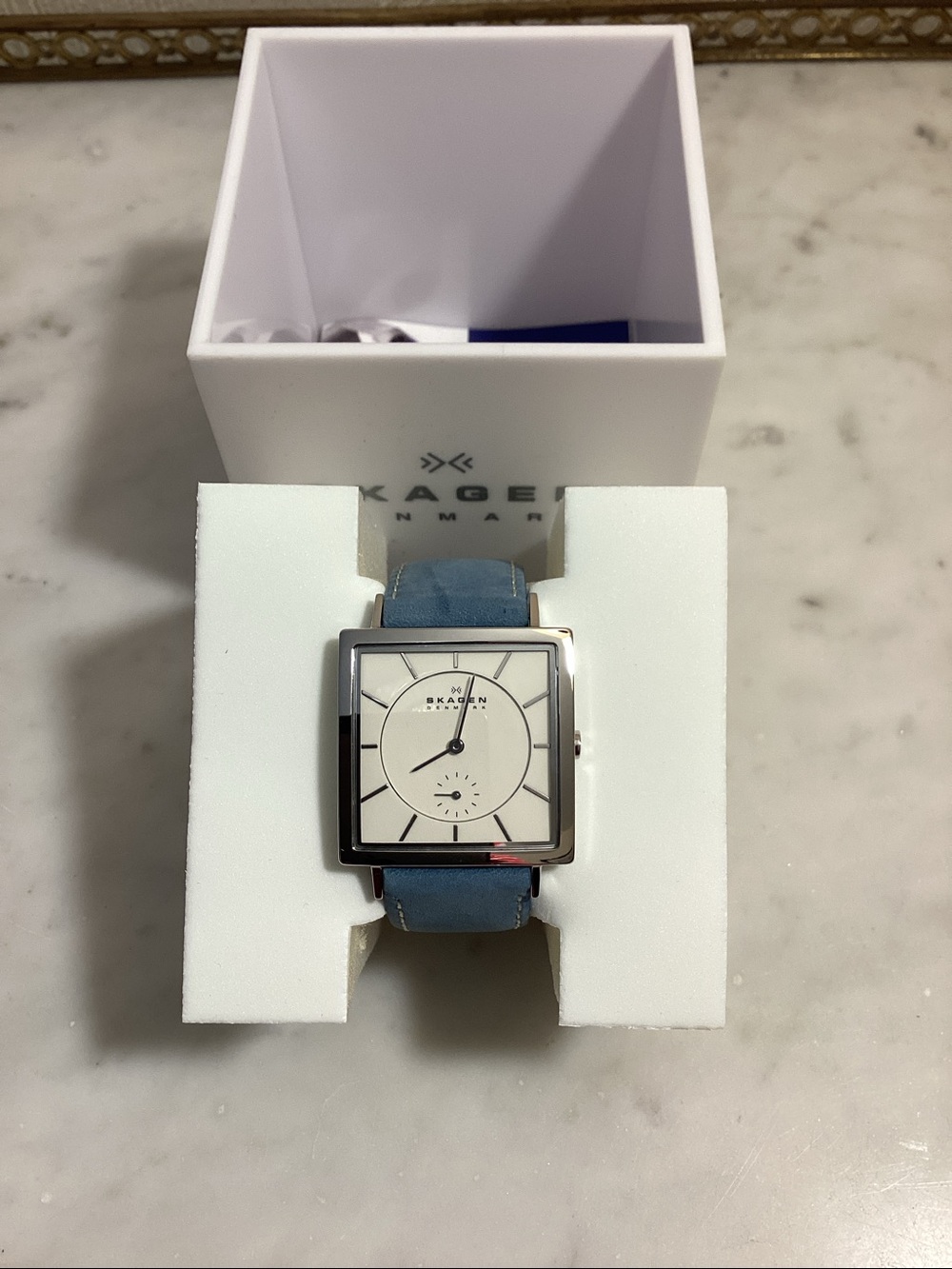 Skagen Watch. Blue band. Original box. New without tags.